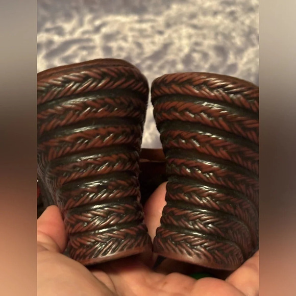 Earth Spirit Gelron Multi Colored Leather Womens Slide Wedge Sandals EUC Sz 11 - Picture 9 of 10